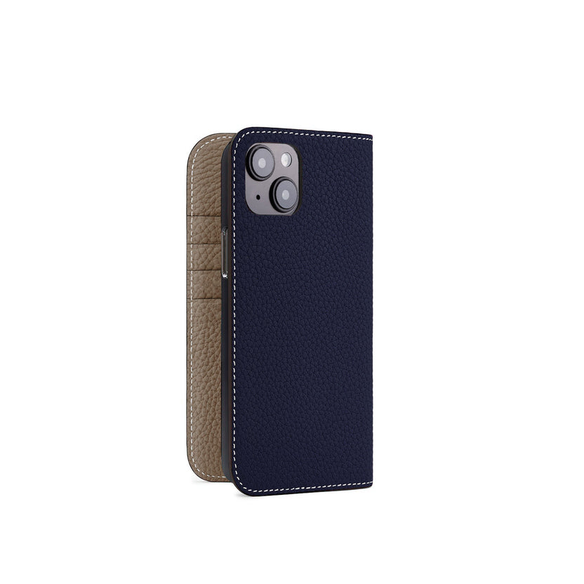 (iPhone 14 Plus) Diary Case Shrink Leather