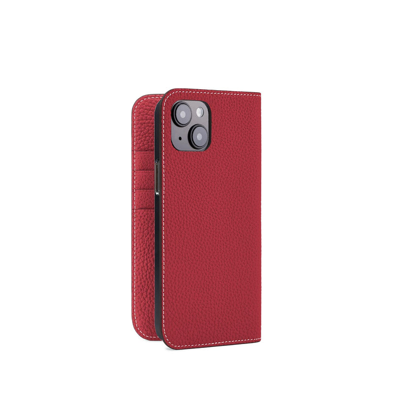 (iPhone 14 Plus) Diary Case Shrink Leather