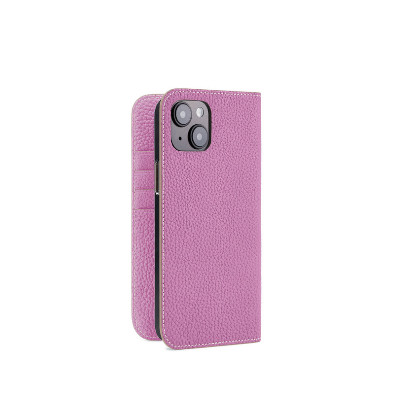 (iPhone 14 Plus) Diary Case Shrink Leather