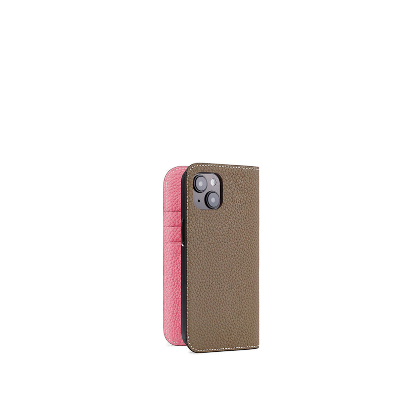 (iPhone 15) ダイアリーケース シュリンクレザー