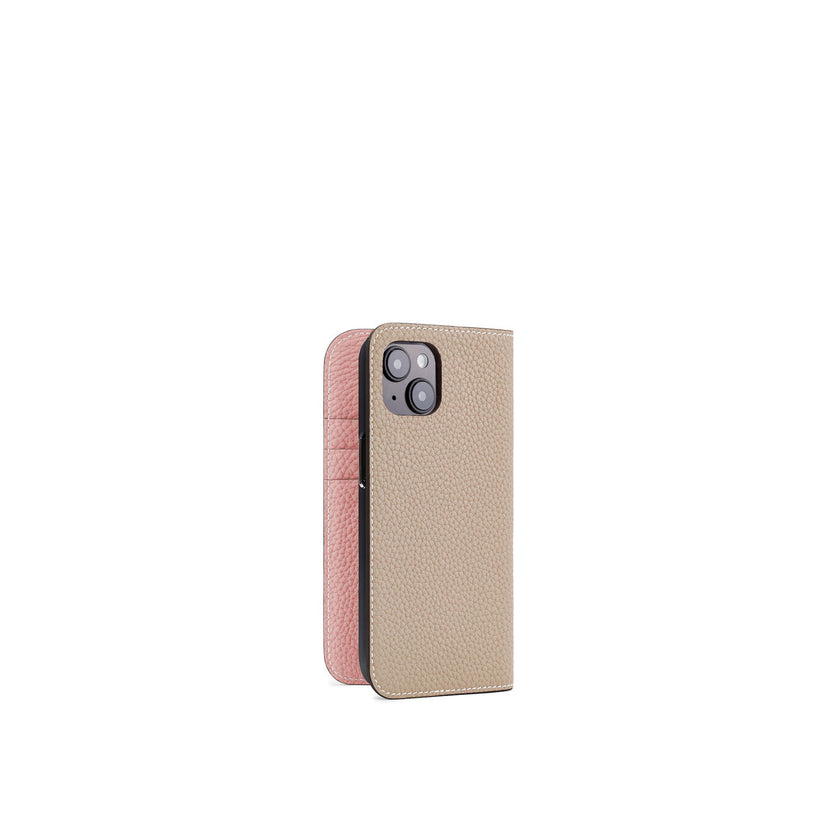 (iPhone 15) ダイアリーケース シュリンクレザー