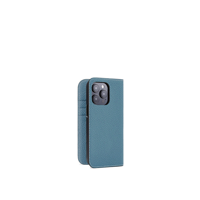 (iPhone 15 Pro) Diary Case Shrink Leather