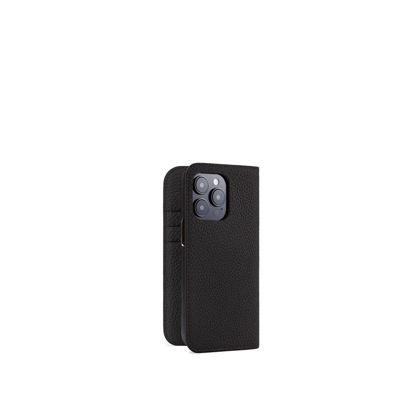 (iPhone 15 Pro) Diary Case Shrink Leather