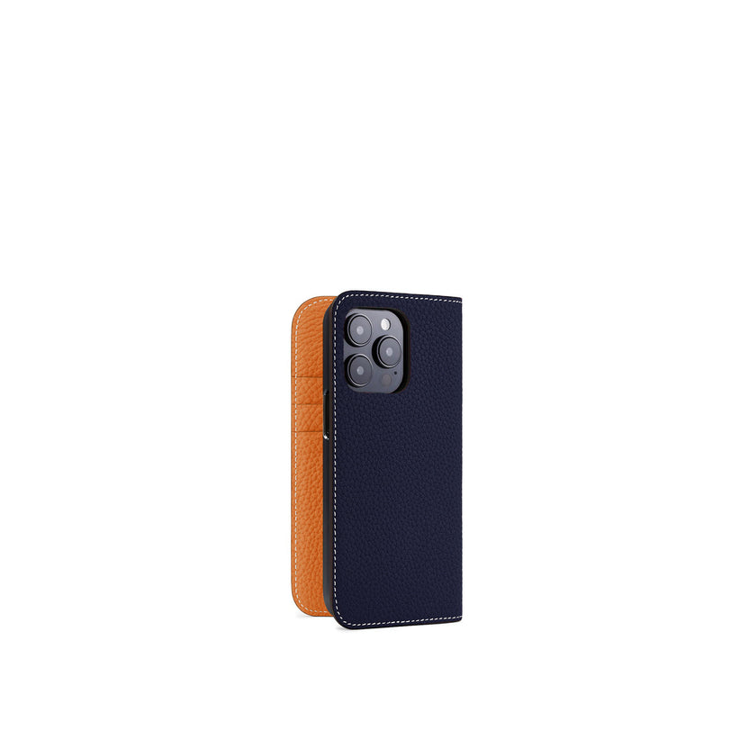 (iPhone 15 Pro) Diary Case Shrink Leather