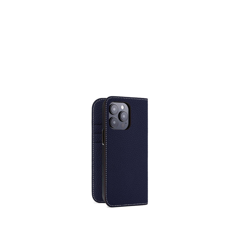 (iPhone 15 Pro) Diary Case Shrink Leather