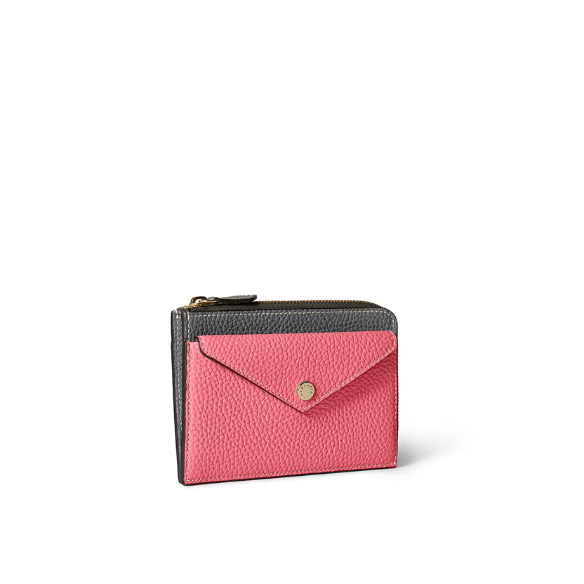 エンベロープ ミニジップ ウォレット シュリンクレザー