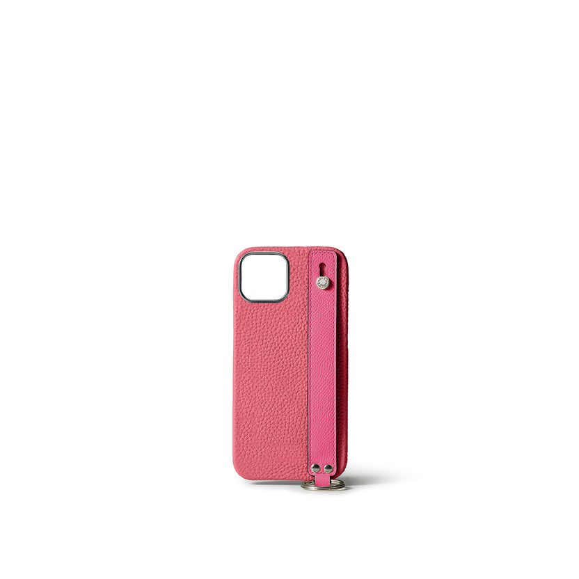 (iPhone 15) ハンドル付き バックカバーケース シュリンクレザー