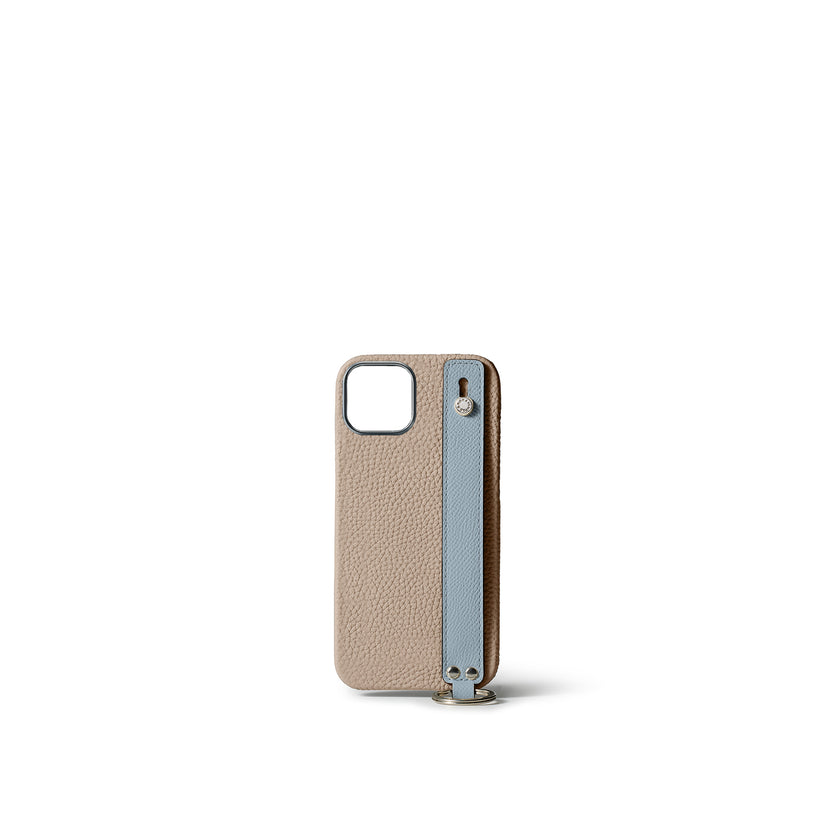 (iPhone 15) ハンドル付き バックカバーケース シュリンクレザー