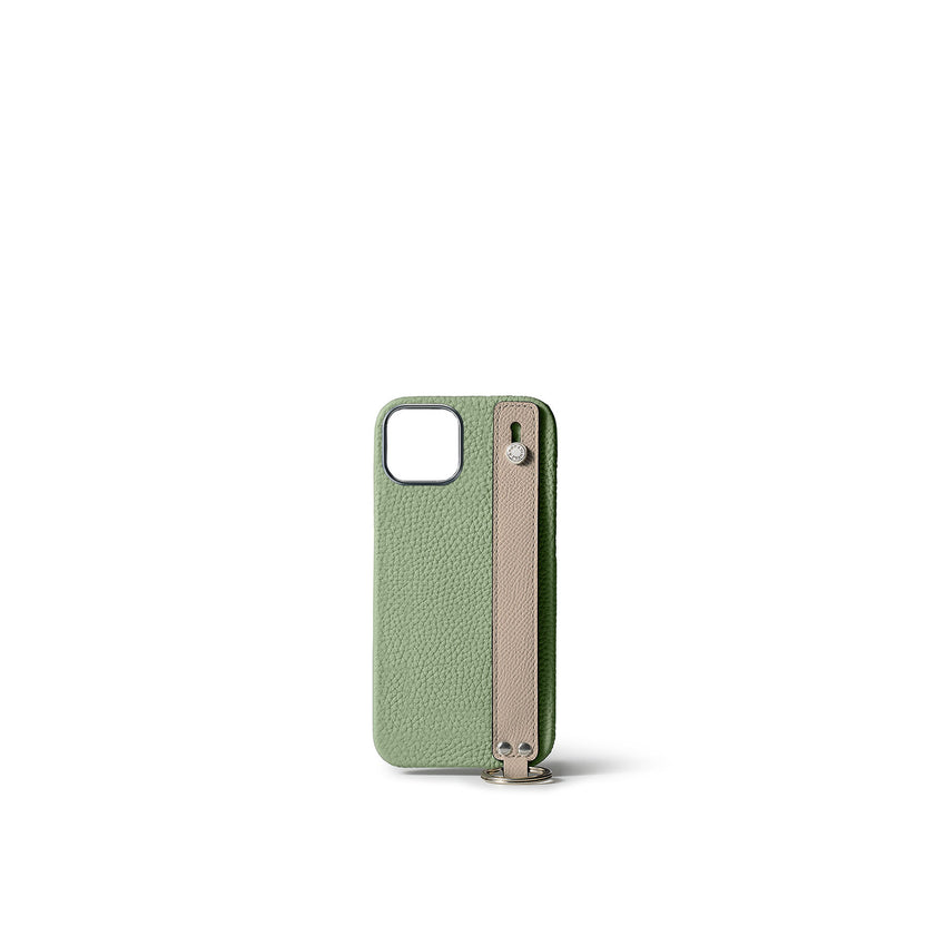 (iPhone 15) ハンドル付き バックカバーケース シュリンクレザー