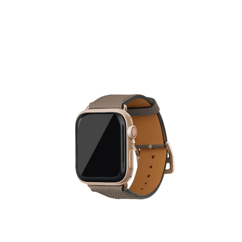 ノービレ Apple Watch レザーバンド【38mm/40mm/41mm/42mm, M/Lサイズ】 (アダプター：ゴールド)