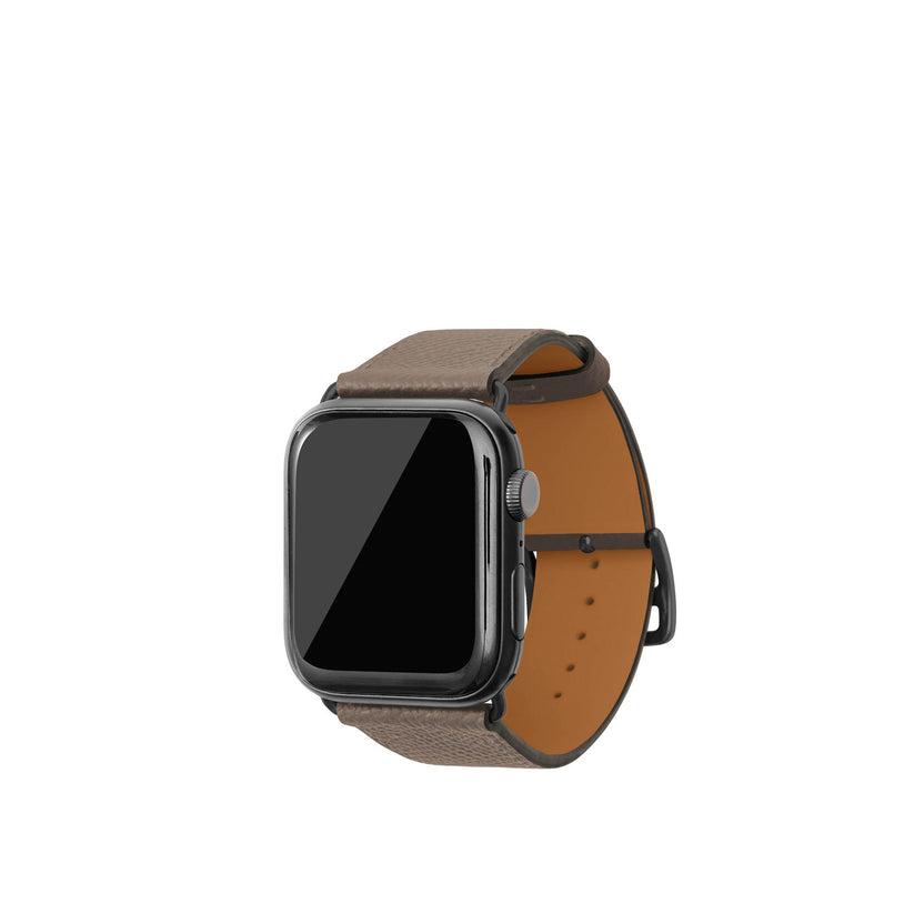 노브레사 Apple Watch 가죽 밴드【42 mm/44 mm/45 mm/49 mm, M/L 사이즈】 (어댑터：블랙)