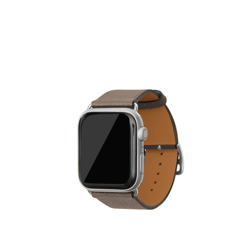 노브레사 Apple Watch 가죽 밴드【42 mm/44 mm/45 mm/49 mm, M/L 사이즈】 (어댑터：실버)