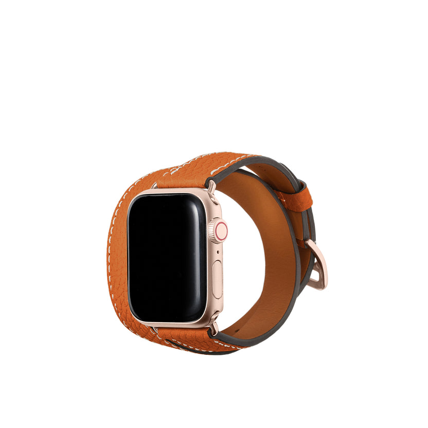 더블 투르 Apple Watch 레더 밴드 슈링크 레더【38 mm/40 mm/41 mm】 (어댑터：골드)