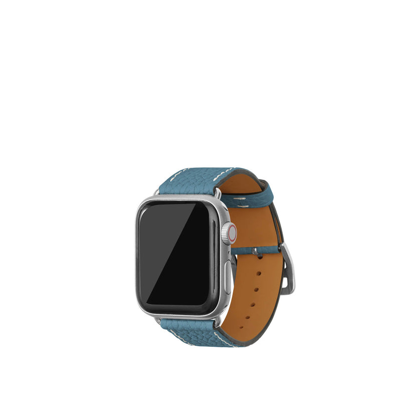 シュリンク Apple Watch レザーバンド【38mm/40mm/41mm/42mm, S/Mサイズ】 (アダプター：シルバー)