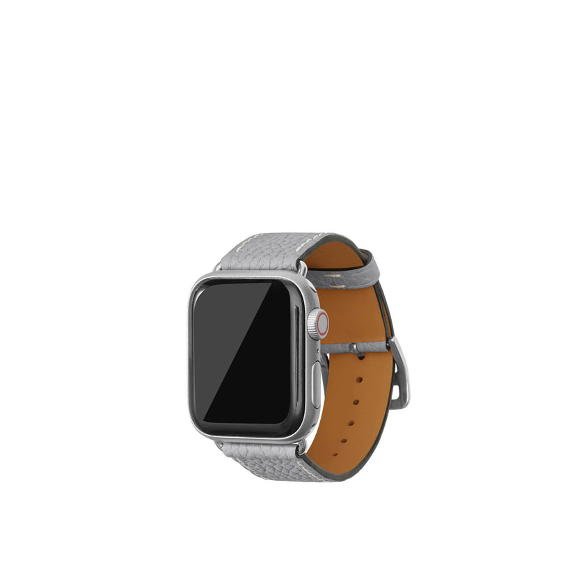 シュリンク Apple Watch レザーバンド【38mm/40mm/41mm/42mm, S/Mサイズ】 (アダプター：シルバー)