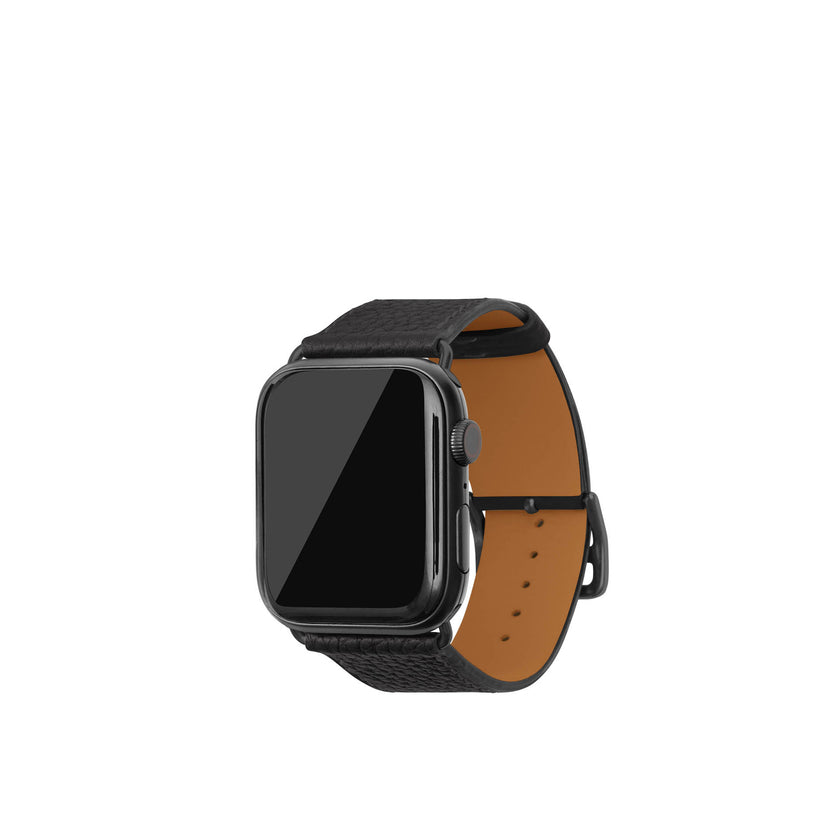 Apple Watch 가죽 밴드【42 mm/44 mm/45 mm/49 mm, M/L 사이즈】 (어댑터：블랙)