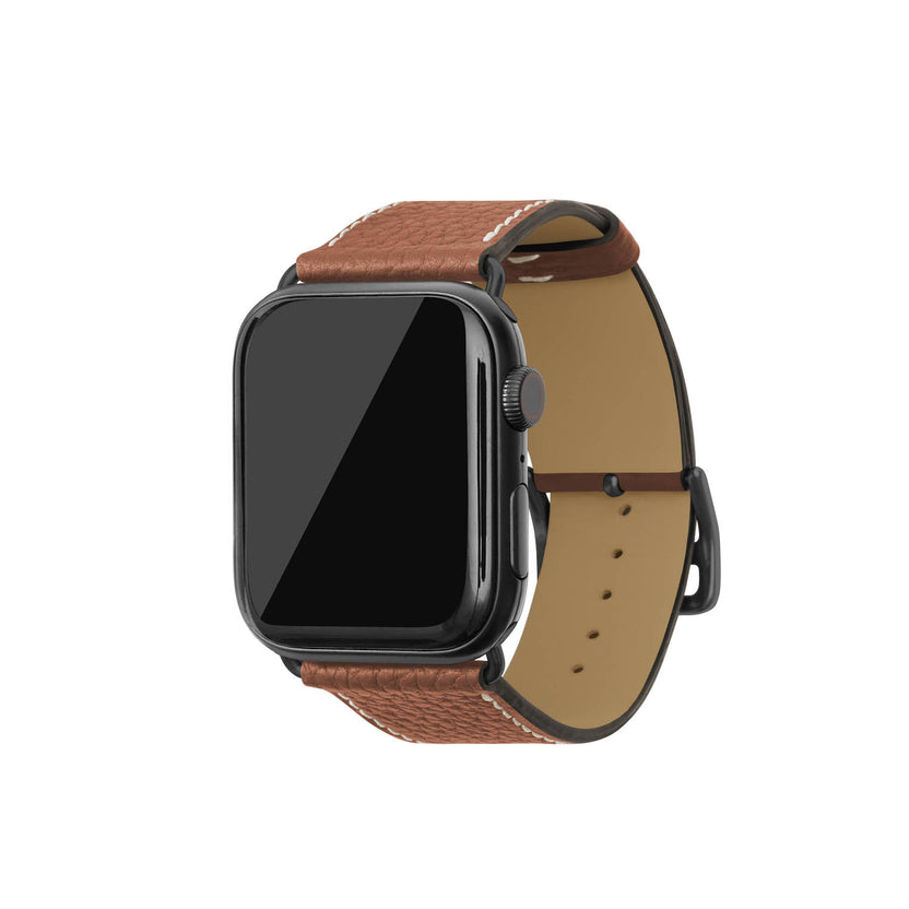 Apple Watch 가죽 밴드【42 mm/44 mm/45 mm/49 mm, M/L 사이즈】 (어댑터：블랙)