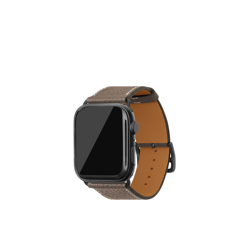 Apple Watch 가죽 밴드【42 mm/44 mm/45 mm/49 mm, M/L 사이즈】 (어댑터：블랙)