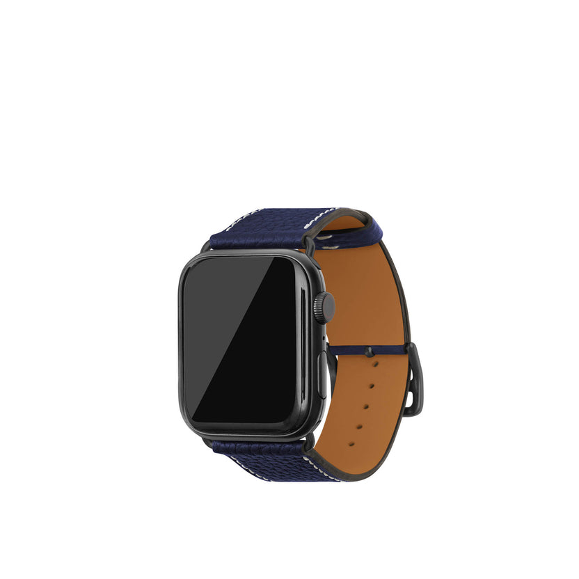 Apple Watch 가죽 밴드【42 mm/44 mm/45 mm/49 mm, M/L 사이즈】 (어댑터：블랙)