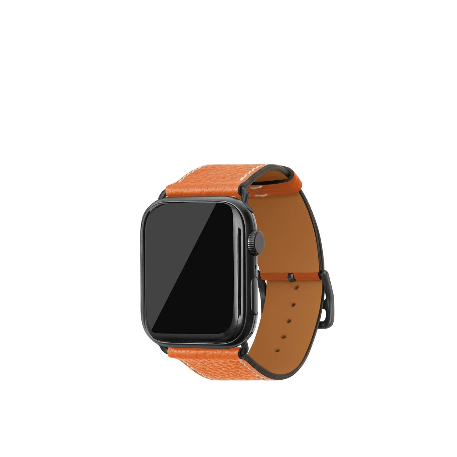 Apple Watch 가죽 밴드【42 mm/44 mm/45 mm/49 mm, M/L 사이즈】 (어댑터：블랙)
