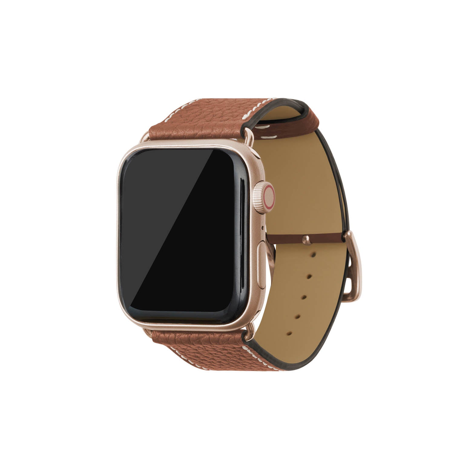 Apple Watch 가죽 밴드【42 mm/44 mm/45 mm/49 mm, M/L 사이즈】 (어댑터：골드)