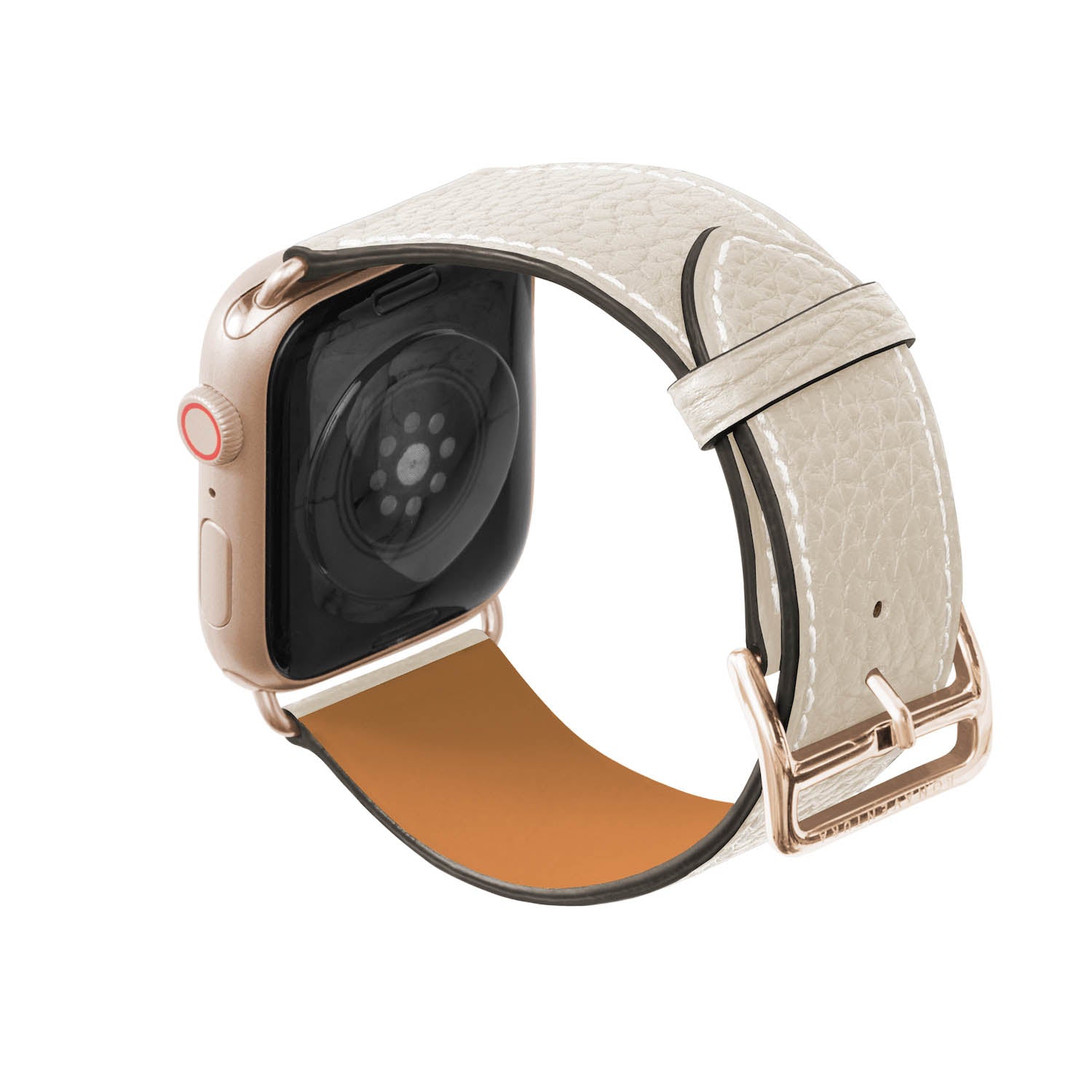 Apple Watch 가죽 밴드【42 mm/44 mm/45 mm/49 mm, M/L 사이즈】 (어댑터：골드)