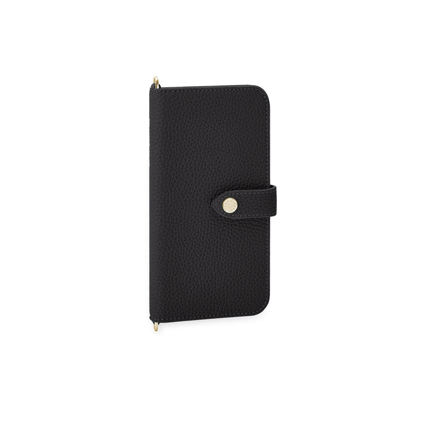 (iPhone 14 Plus) Belted Diary Case Shrink Leather