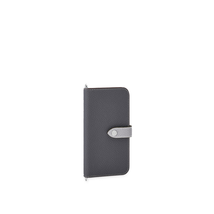 (iPhone 14 Plus) Belted Diary Case Shrink Leather