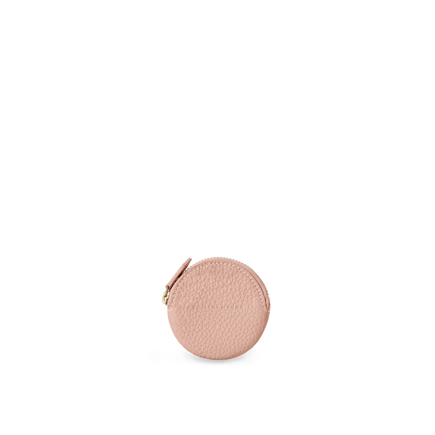 Round Coin Case In Shrink Leather