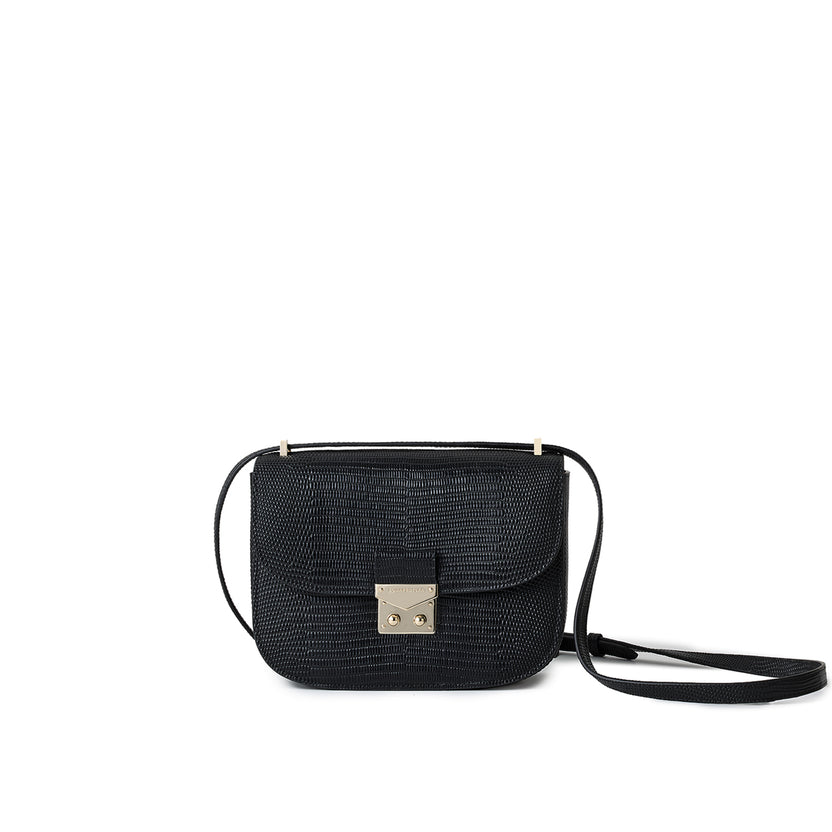 Stella Shoulder Bag Lizard Embossed Leather