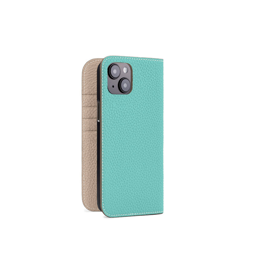 (iPhone 14 Plus) Diary Case Shrink Leather