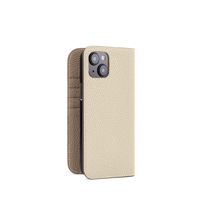 (iPhone 14 Plus) Diary Case Shrink Leather