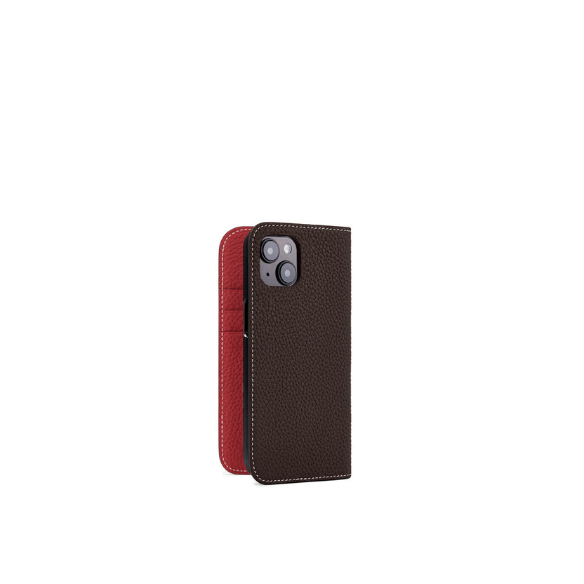 (iPhone 15) ダイアリーケース シュリンクレザー