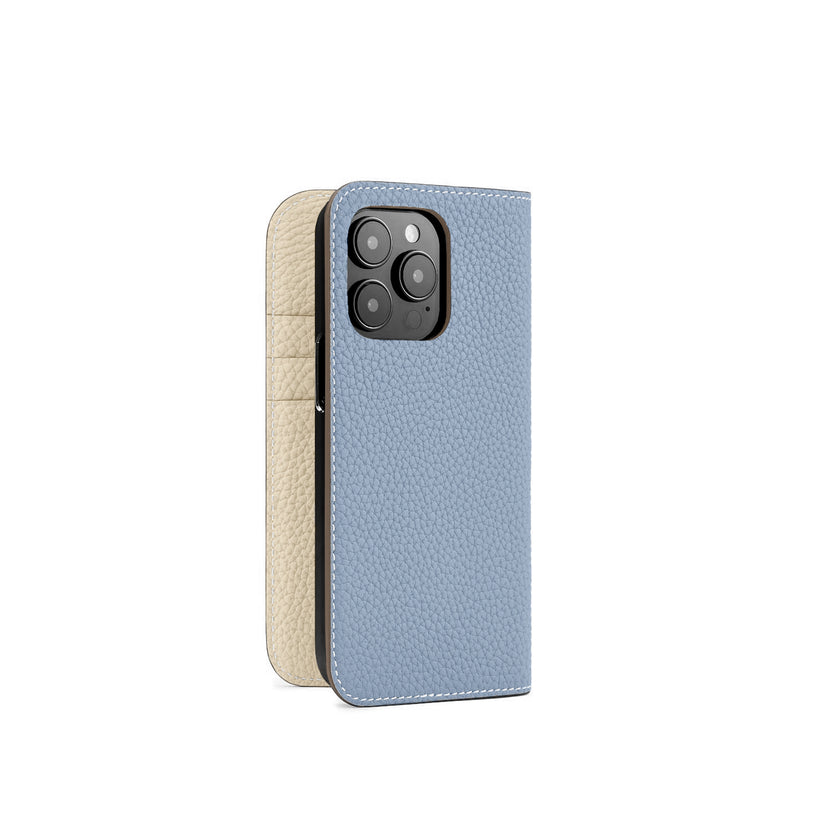 (iPhone 15 Pro) Diary Case Shrink Leather