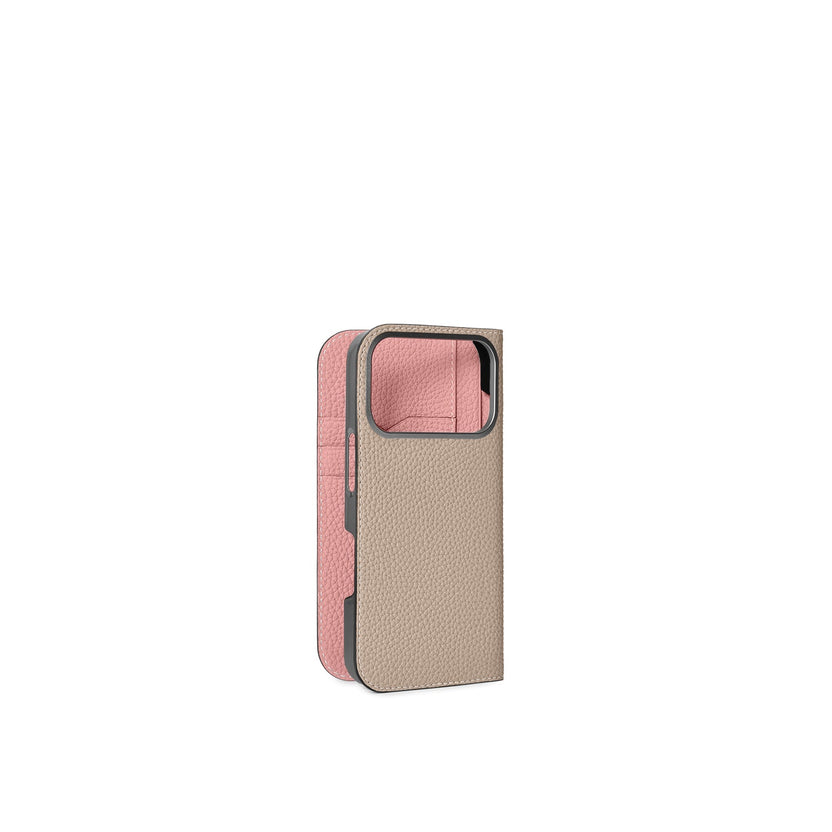 (iPhone 18 Pro) ダイアリーケース シュリンクレザー