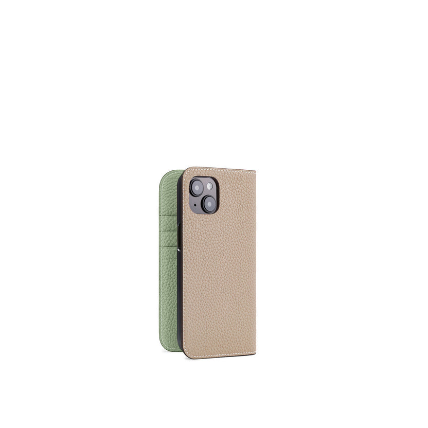 (iPhone 15) ダイアリーケース シュリンクレザー