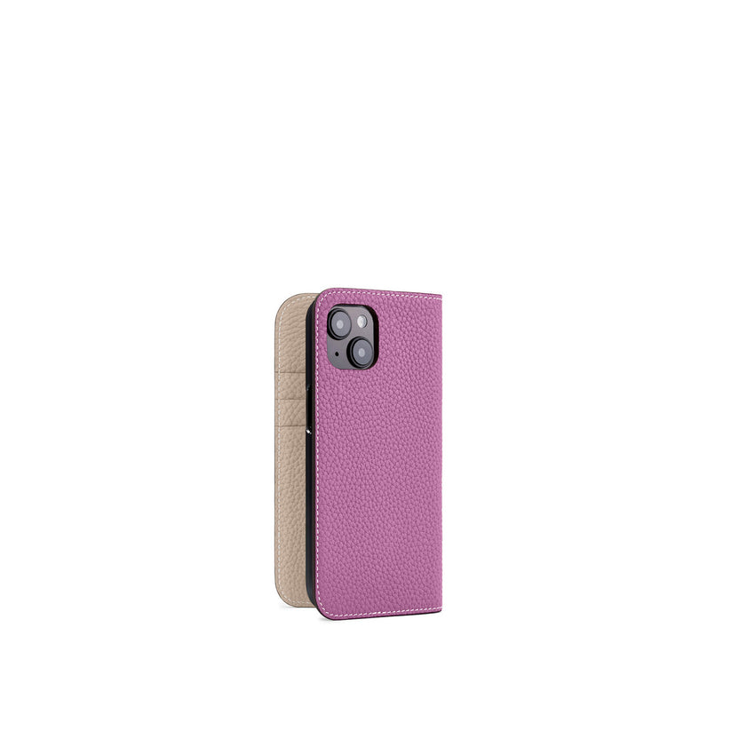 (iPhone 15) ダイアリーケース シュリンクレザー