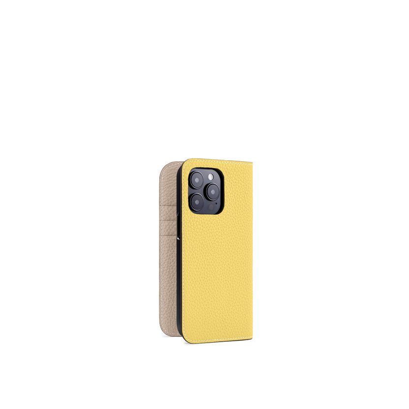 (iPhone 15 Pro) Diary Case Shrink Leather