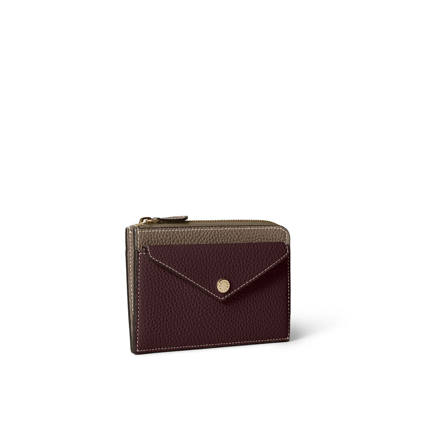 Envelope Mini-zip Wallet In Shrink Leather