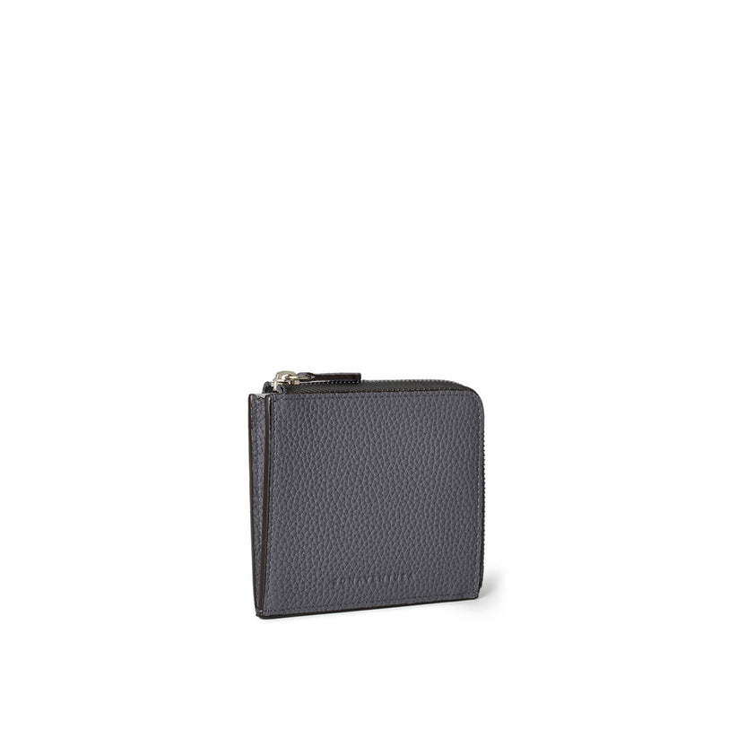 L-shaped Zip Wallet In Shrink Leather