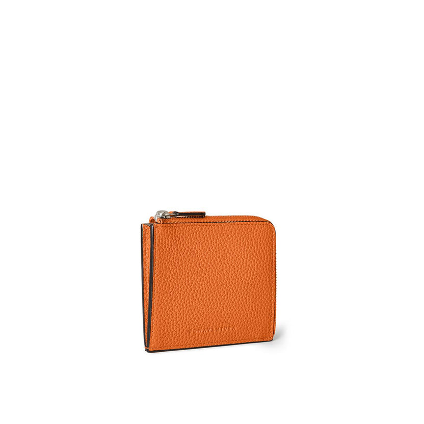 L-shaped Zip Wallet In Shrink Leather