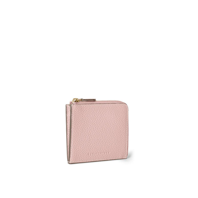 L-shaped Zip Wallet In Shrink Leather