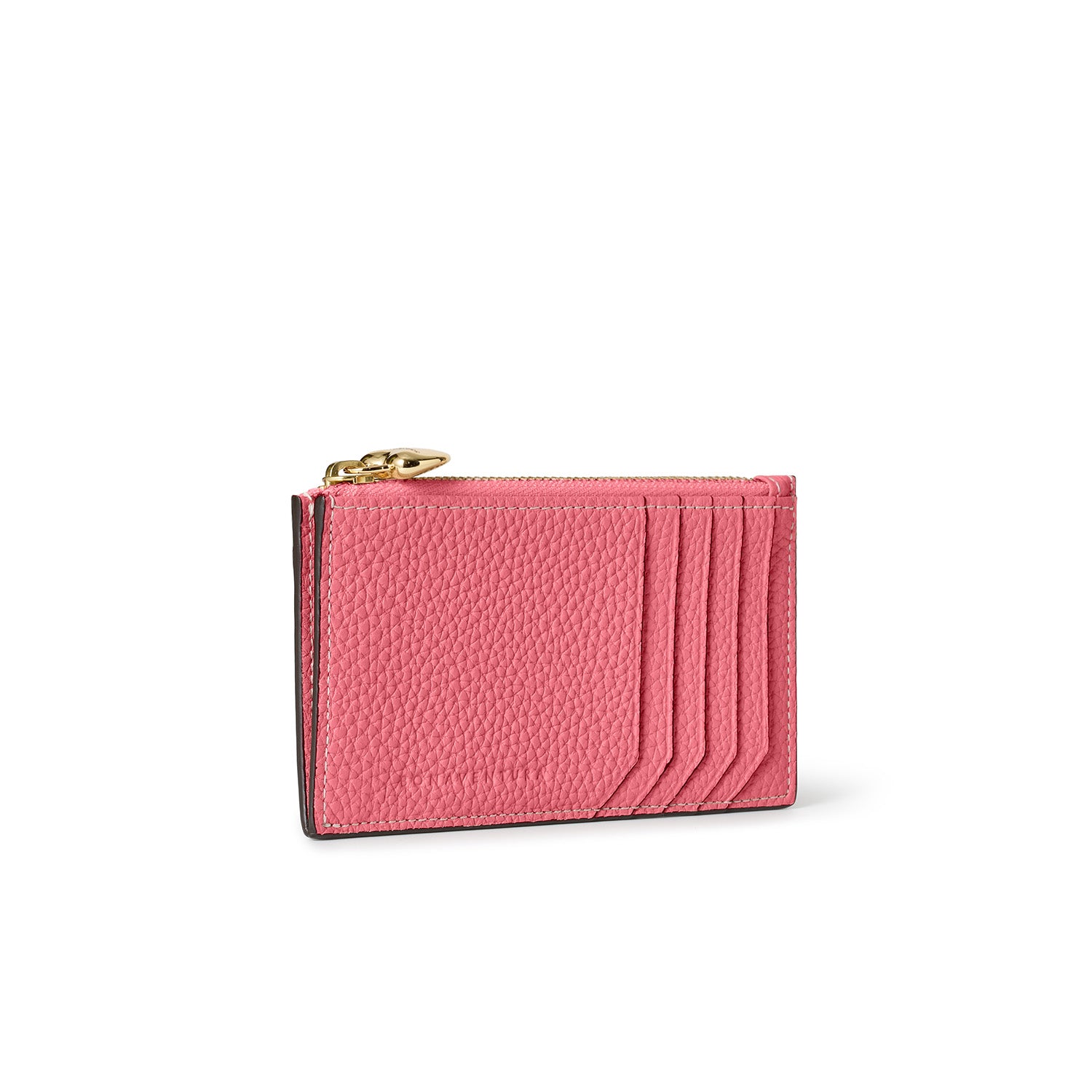 ハートプラー付き ミニジップ ウォレット シュリンクレザー