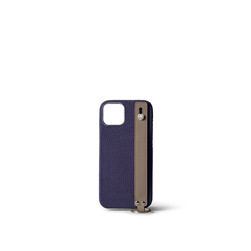 (iPhone 15) ハンドル付き バックカバーケース シュリンクレザー