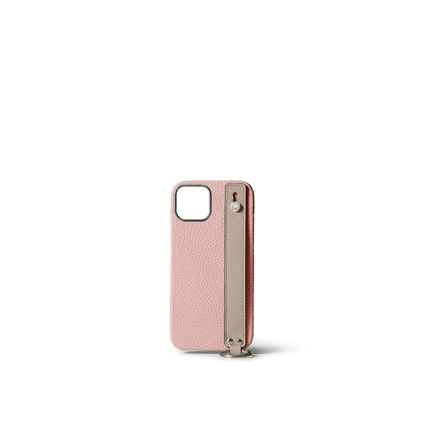 (iPhone 15) ハンドル付き バックカバーケース シュリンクレザー