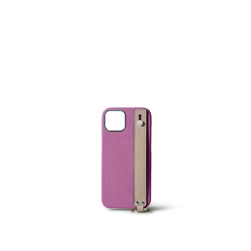 (iPhone 15) ハンドル付き バックカバーケース シュリンクレザー
