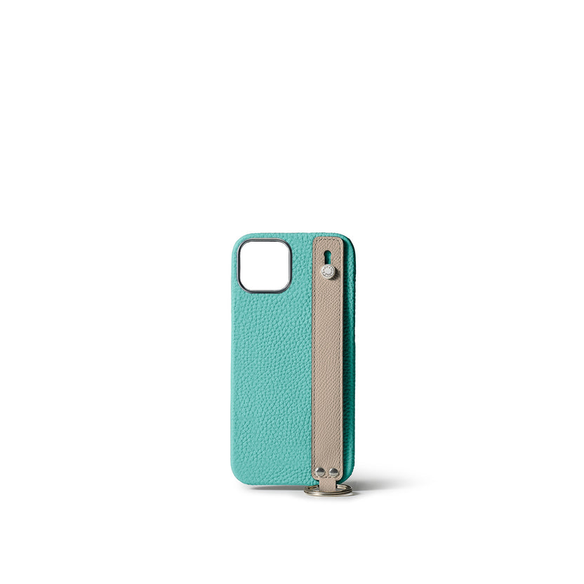 (iPhone 15) ハンドル付き バックカバーケース シュリンクレザー