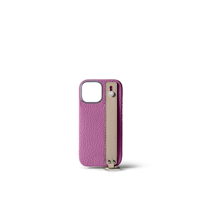 Back Cover Case with Handle Shrink Leather (iPhone 15 Pro Max)