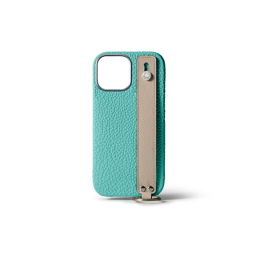 Back Cover Case with Handle Shrink Leather (iPhone 15 Pro Max)