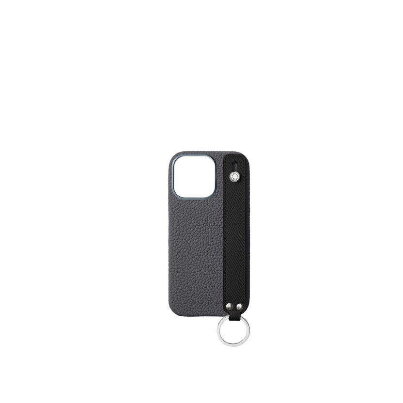 (iPhone 16 Pro) ハンドル付き バックカバーケース シュリンクレザー
